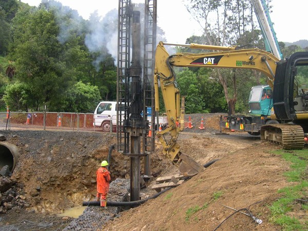 Work on Puhoe Creek